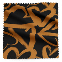 Load image into Gallery viewer, Full EcoVero Viscose fabric shown with folds in soft drape, with large heart brushstrokes print
