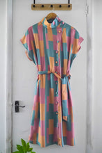 Load image into Gallery viewer, Asymmetric dress on hanger made with Radiant EcoVero Viscose Fabric