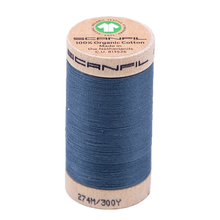 Load image into Gallery viewer, Wooden spool of organic cotton sewing thread