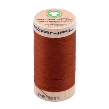 Load image into Gallery viewer, Wooden spool of organic cotton sewing thread