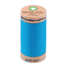 Load image into Gallery viewer, Wooden spool of organic cotton sewing thread