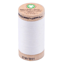 Load image into Gallery viewer, Wooden spool of organic cotton sewing thread