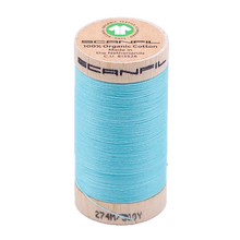 Load image into Gallery viewer, Wooden spool of organic cotton sewing thread