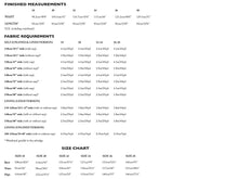 Load image into Gallery viewer, Fabric Requirements and Finished Measures Chart for Sizes 18-28