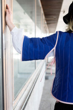 Load image into Gallery viewer, Detail of part sleeve of quilted bodice top.