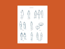 Load image into Gallery viewer, Line drawings of nine different garment designs
