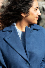 Load image into Gallery viewer, Close up of lady wearing coat, revere collar detail