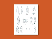 Load image into Gallery viewer, Page of line illustrations features 12 different designs included in the magazine