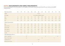 Load image into Gallery viewer, Metric Measurements and Fabric requirements for the Anna Shirt from Wardrobe By Me