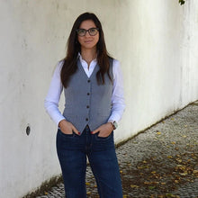 Load image into Gallery viewer, Lady wears Pika Vest fastened over a long sleeved shirt