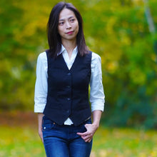 Load image into Gallery viewer, Lady wears Pika Vest fastened over a long sleeved shirt