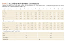 Load image into Gallery viewer, Imperial measurements chart of Pika Vest