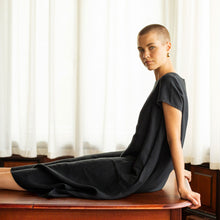 Load image into Gallery viewer, Lady wears a t-shirt dress sat atop table