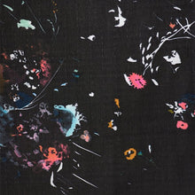 Load image into Gallery viewer, Close up of Organic Cotton Double Gauze fabric shows a watercolour floral print