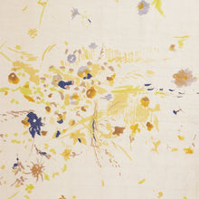 Load image into Gallery viewer, Close up of Organic Cotton Double Gauze fabric shows a watercolour floral print