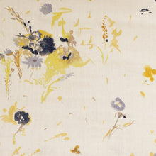 Load image into Gallery viewer, Close up of Organic Cotton Double Gauze fabric shows a watercolour floral print
