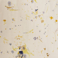 Load image into Gallery viewer, Close up of Organic Cotton Double Gauze fabric shows a watercolour floral print