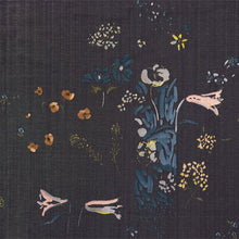 Load image into Gallery viewer, Close up of Organic Cotton Double Gauze fabric shows a watercolour floral print