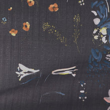 Load image into Gallery viewer, Close up of Organic Cotton Double Gauze fabric in drape, showing a watercolour floral print