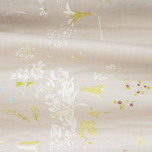 Load image into Gallery viewer, Close up of Organic Cotton Double Gauze fabric in soft fold drape, shows a watercolour floral print