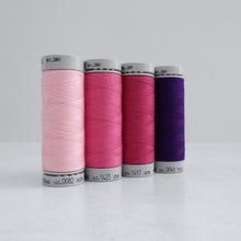 Load image into Gallery viewer, Four reels of Recycled Polyester Sewing Thread in four colours