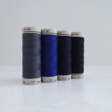 Load image into Gallery viewer, Four reels of Recycled Polyester Sewing Thread in four colours