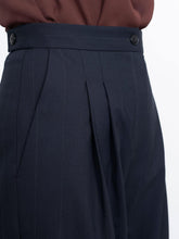 Load image into Gallery viewer, Close up of High Waisted Trousers, showing pocket and pleats by waistline