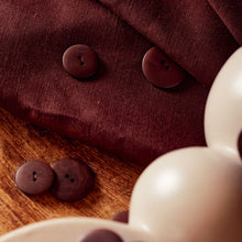 Load image into Gallery viewer, Close up of linen viscose fabric with buttons on top