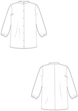 Load image into Gallery viewer, Line Drawings front and back view of The Blouse.