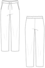 Load image into Gallery viewer, Line Drawings, front and back of The Pyjama Bottoms