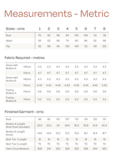 Load image into Gallery viewer, Metrics Measurements Chart for Celestia Dress for sizes 1-8