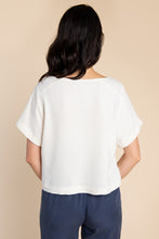 Load image into Gallery viewer, Back view shows lady wearing a loose boxy Cielo top
