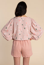 Load image into Gallery viewer, Back view of boxy Cielo Top with puffy voluminous sleeves