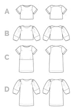 Load image into Gallery viewer, Cielo Top and Dress Technical Drawings