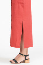 Load image into Gallery viewer, Close up of side split at skirt of Fiona Sundress
