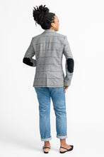 Load image into Gallery viewer, Back view of Jasika Blazer shows patch details at elbows, and centre vent
