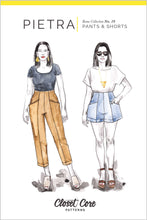 Load image into Gallery viewer, Illustrations of two ladies, one wearing Pietra trousers, the other wearing Pietra shorts