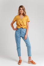 Load image into Gallery viewer, Lady wears Darling Ranges Blouse with hem tied in knot at waist