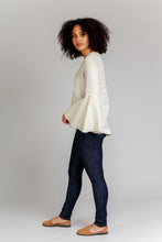 Load image into Gallery viewer, Side view of Dove Blouse showing flared sleeves
