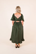 Load image into Gallery viewer, Back view of Estella dress shows crossover intertwined back