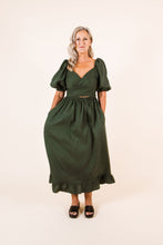 Load image into Gallery viewer, Front view of Estella dress shows cross over bodice