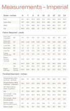 Load image into Gallery viewer, Imperial Measurements Chart for Estella Dress for Sizes 6-14