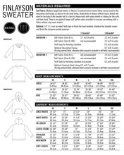 Load image into Gallery viewer, Table measures for Finlayson Sweater.
