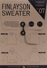 Load image into Gallery viewer, Finlayson Sweater Sewing Pattern Packaging shows line drawing of both variations of the sweater, front and back.
