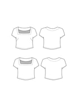 Load image into Gallery viewer, Friday Pattern Company's Square Neck Top Line Drawings