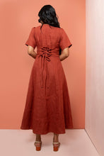 Load image into Gallery viewer, Back view of Hughes Dress showing tie lace detail