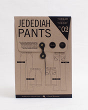 Load image into Gallery viewer, Jedediah Pants Sewing Pattern Packaging shows line drawings of both variations front and back.