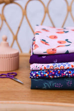 Load image into Gallery viewer, Pile of five fabrics folded, in different patternways