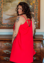 Load image into Gallery viewer, Back view of Paola Dress shows straps tied together across back