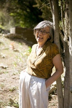 Load image into Gallery viewer, Lady leans against tree wears Byzance top